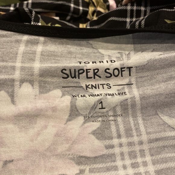 Torrid Super Soft Strappy Floral Plaid Babydoll Tunic NWT 1 - Picture 4 of 5